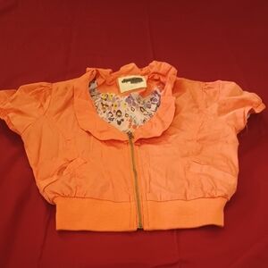 Charlotte Russe Peach Floral Crop Top Blazer Spring Summer Jacket Size M 🌺